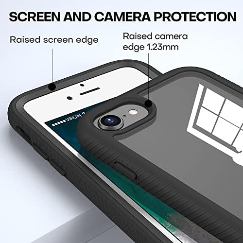 מארז גוף מלא ברורה של Cellever לאייפון SE 2020 iPhone 7/8, הגנה על חובה כבדה עם פגוש TPU נגד החלקה ו [2 מגני